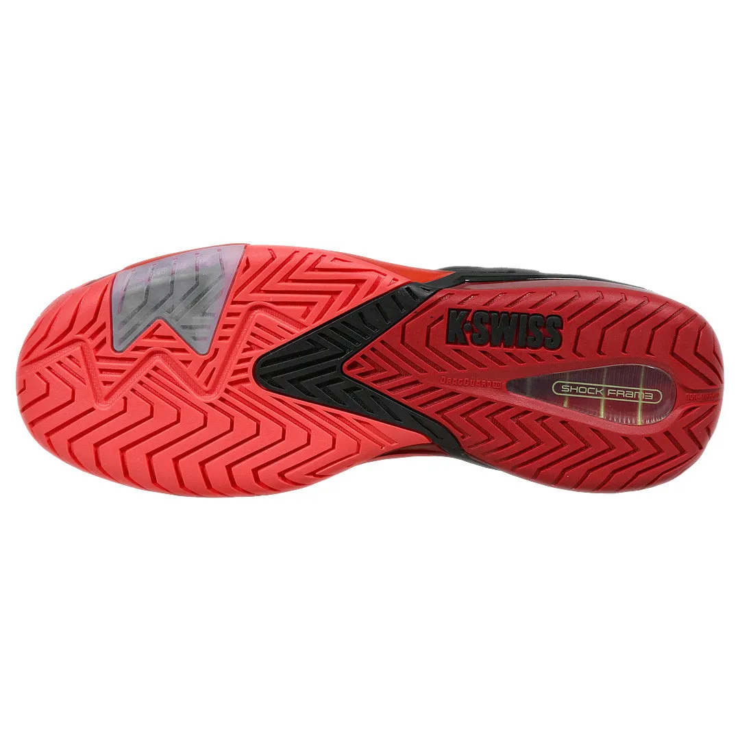 K-Swiss Men's Ultrashot 4 - Black/Neon Lava Breathable Material Beginner Runners