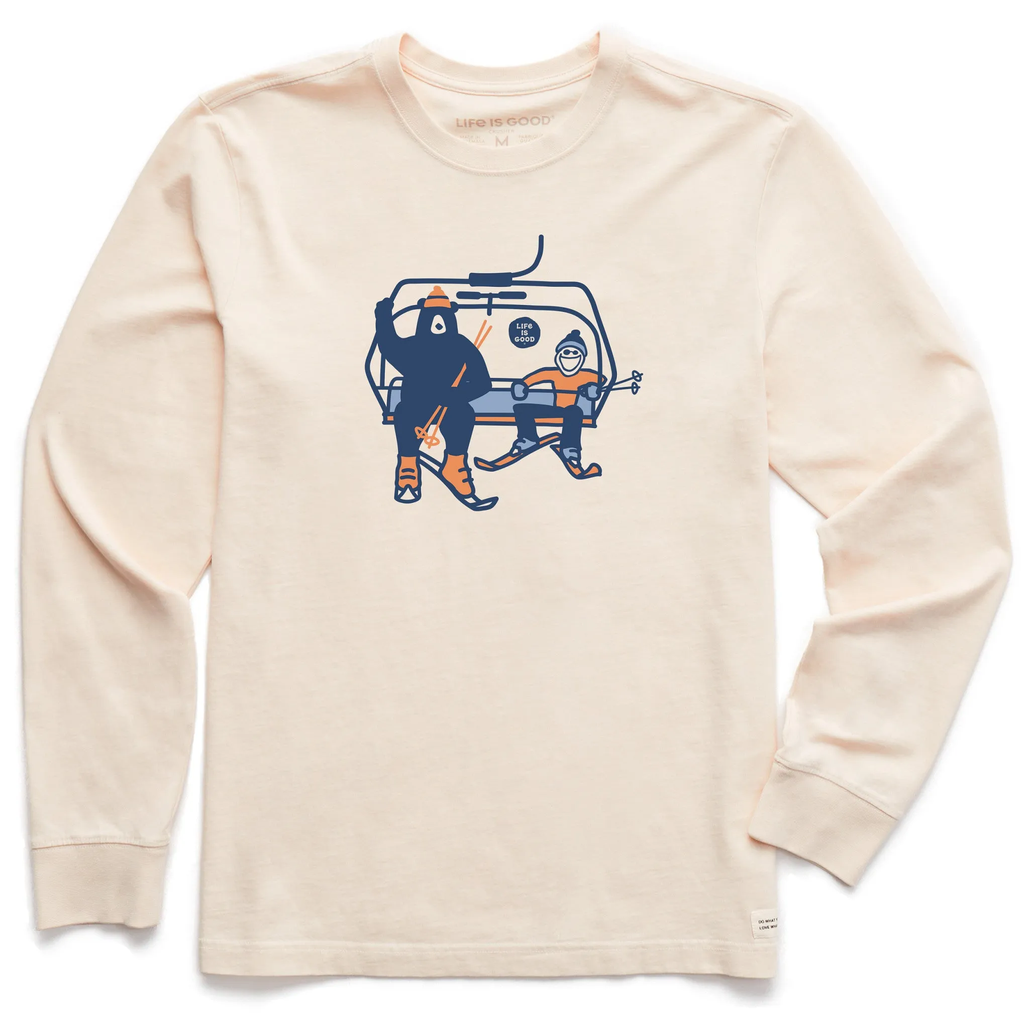 Men's Jake Bear Ski Lift Long Sleeve Crusher Tee Breathable Yarn Composition