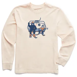 safe for skin SeamlessConstruction Men's Jake Bear Ski Lift Long Sleeve Crusher Tee