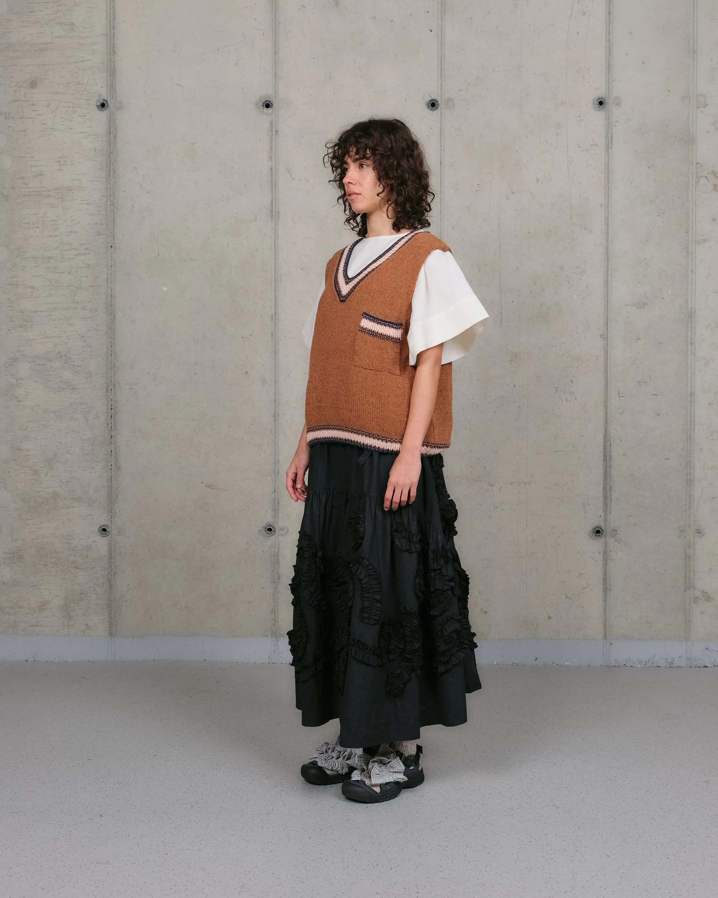 Bulb Knit Vest - Twisted Brown Cozy Layer