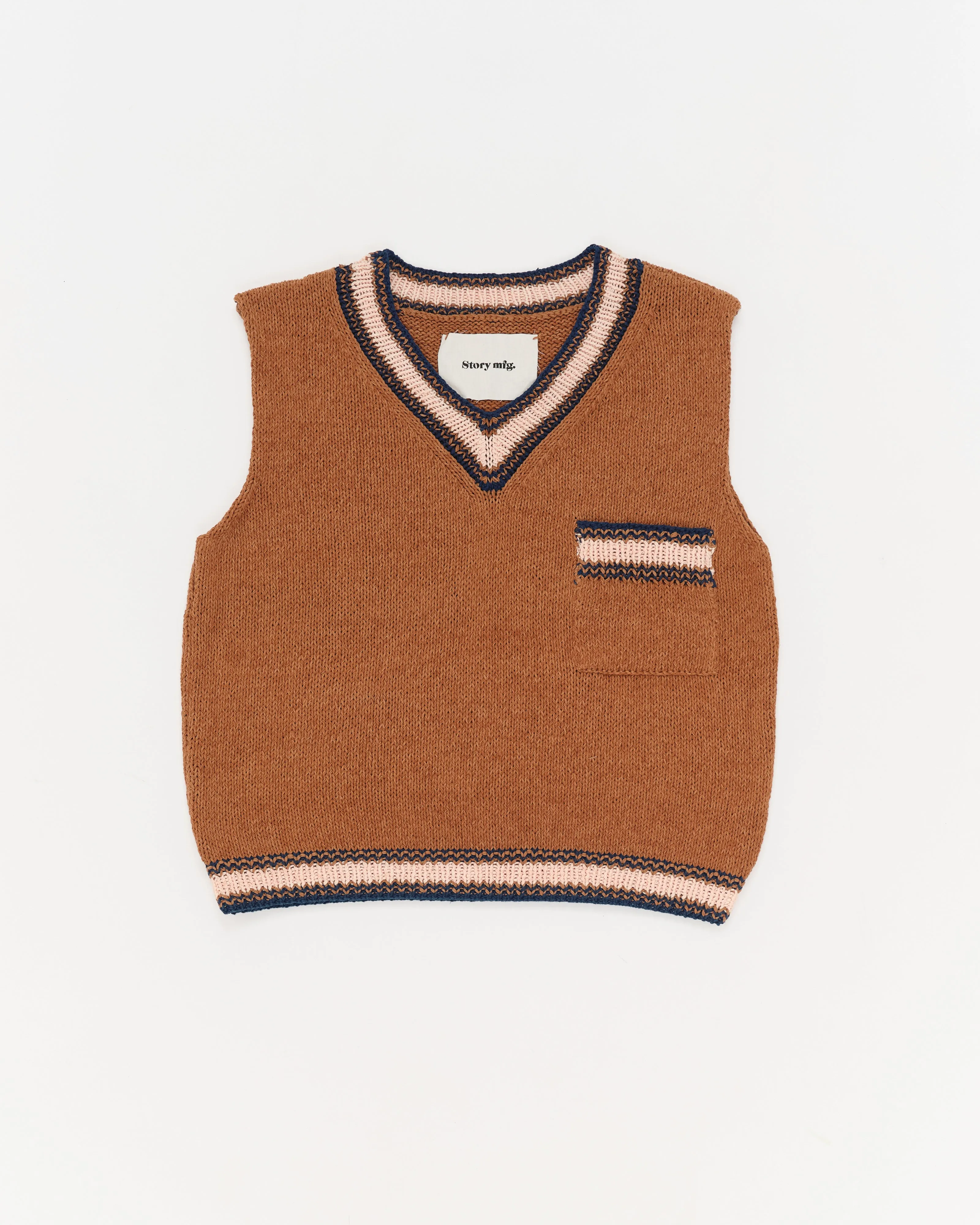AntiSnag Surface Bulb Knit Vest - Twisted Brown