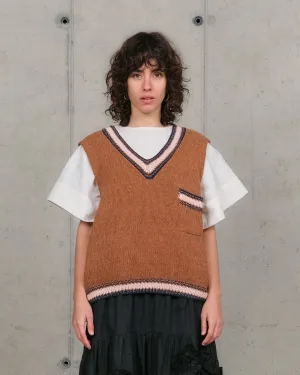 Surface Pilling Resistant Weekend Classic Bulb Knit Vest - Twisted Brown