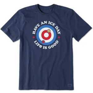 easy to pair Flexible Neckline Men's Ice Day Curling Short Sleeve Crusher Tee