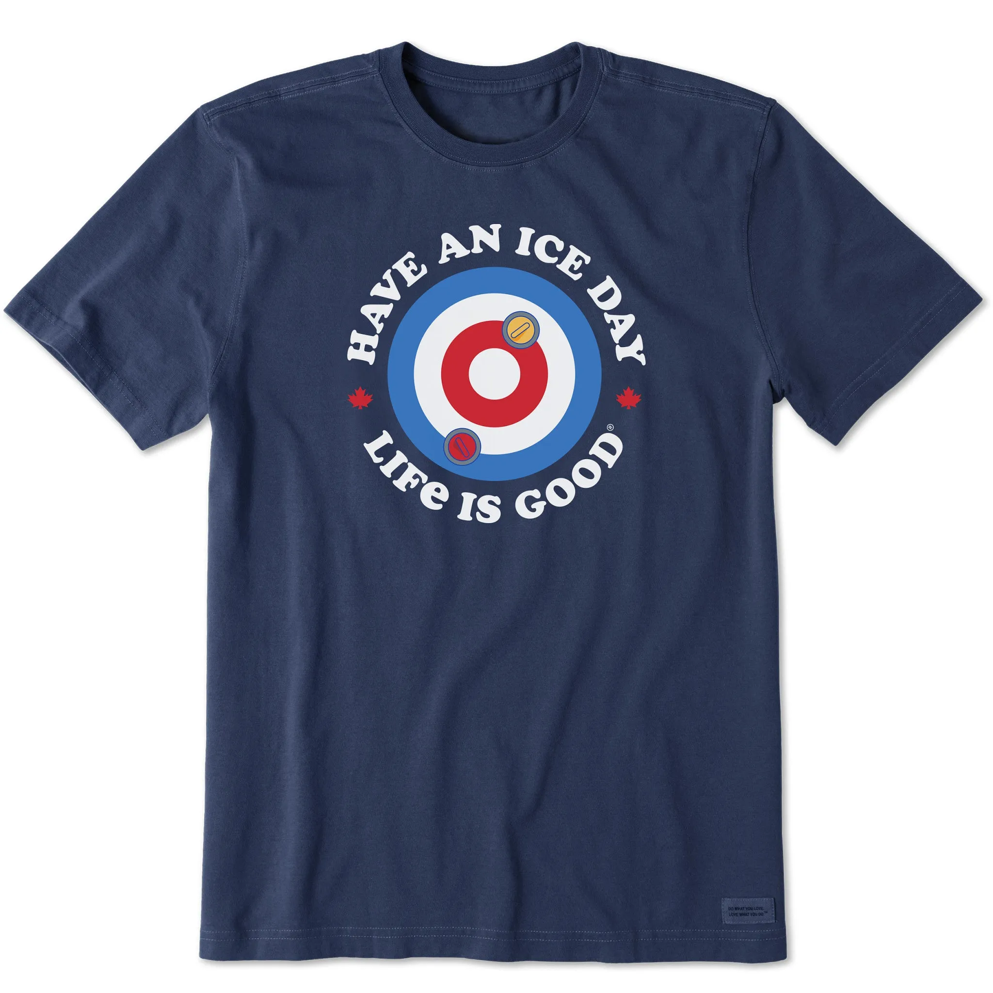 Sweat Absorbent Vintage Look Men's Ice Day Curling Short Sleeve Crusher Tee