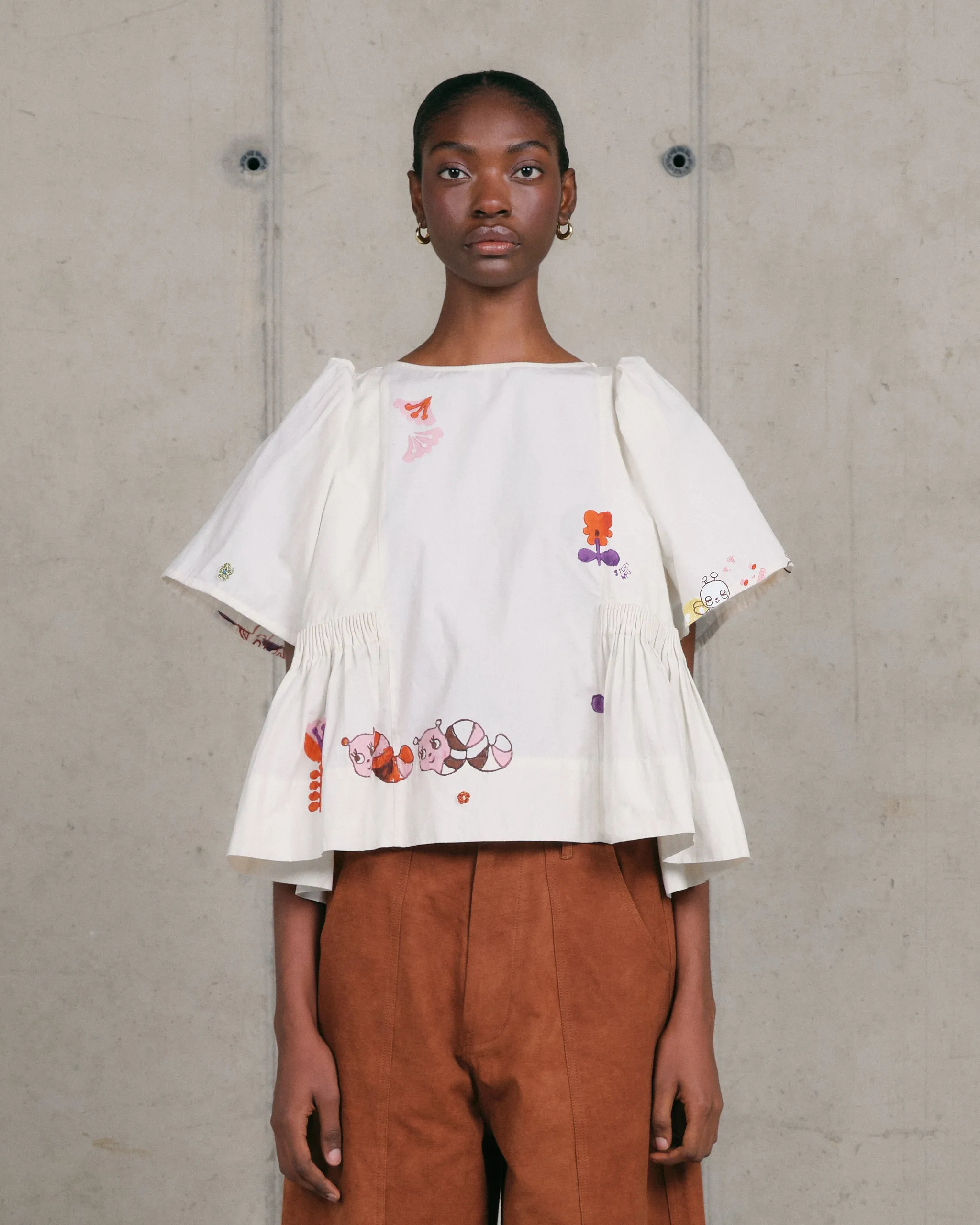 Ramson Top - Ecru Earth Trip Biodegradable Textile