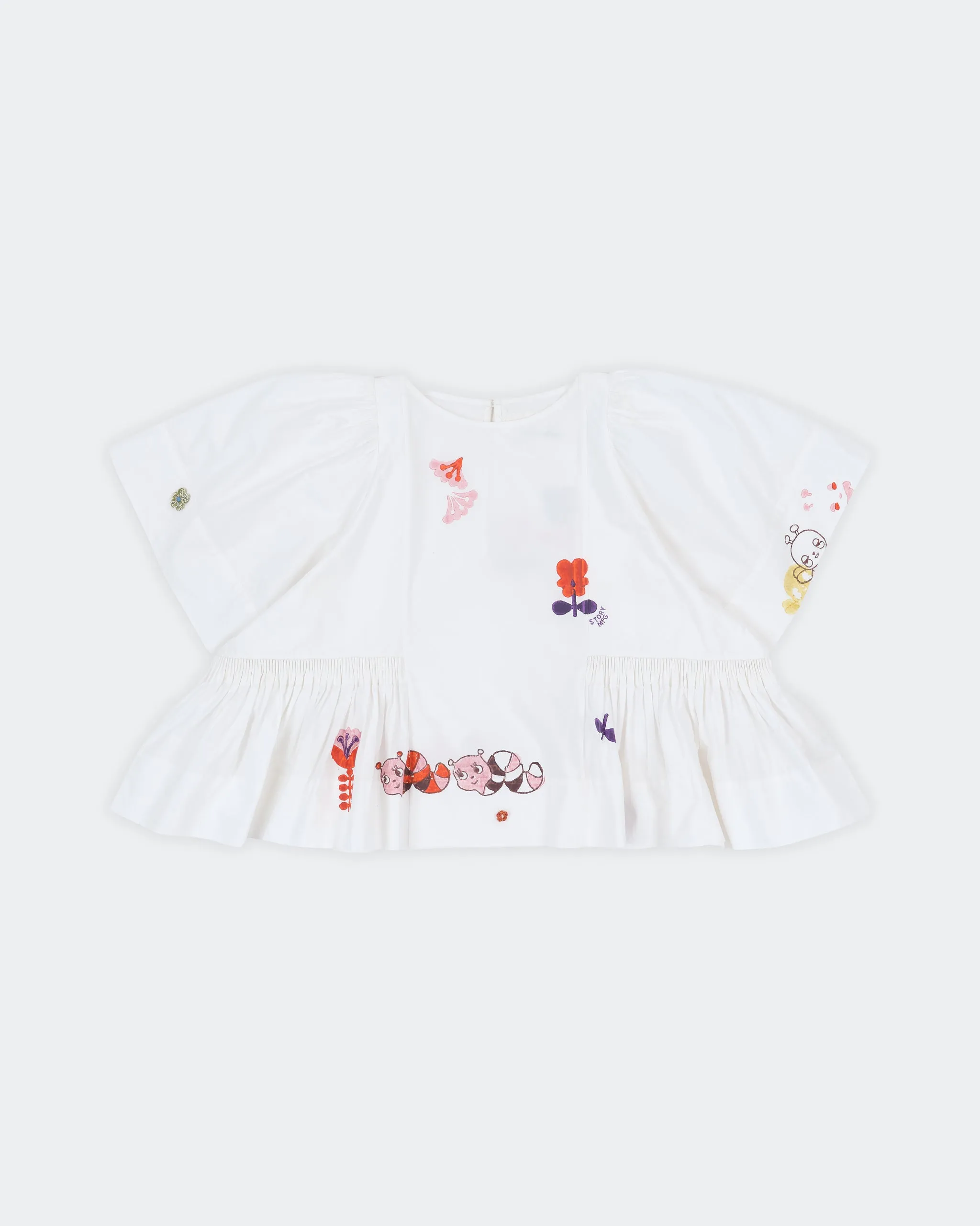 LowImpact Manufacturing NonIrritating Fabric Ramson Top - Ecru Earth Trip