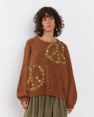City Style Bulb Knit Jumper - Brown Peace