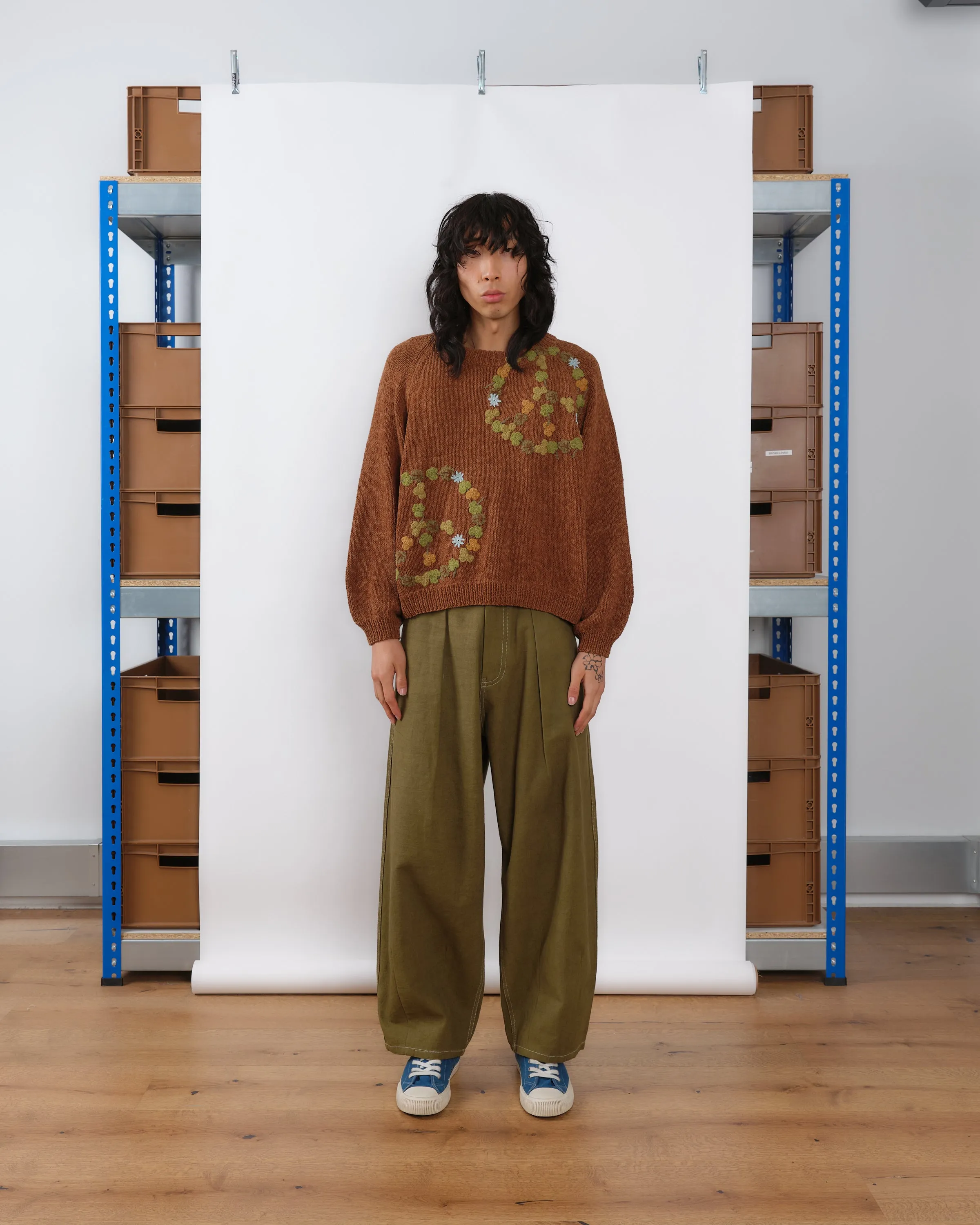 Stretch Flexibility Bulb Knit Jumper - Brown Peace