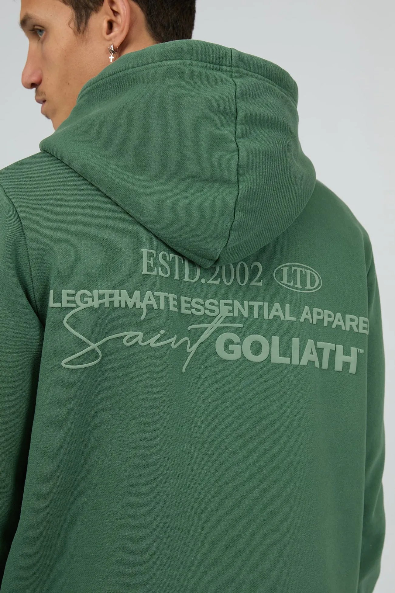 product satin lining luxury patch accents Memory Hoodie Green
