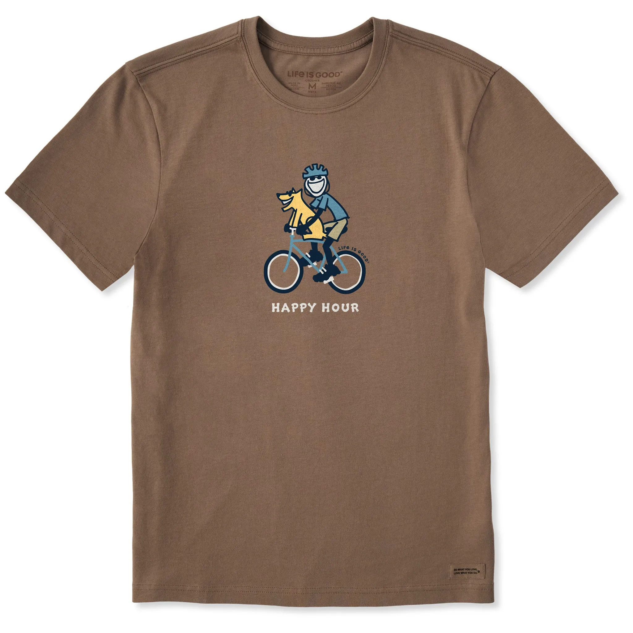 Embroidered Men's Jake & Rocket Bike Happy Hour Short Sleeve Crusher Tee