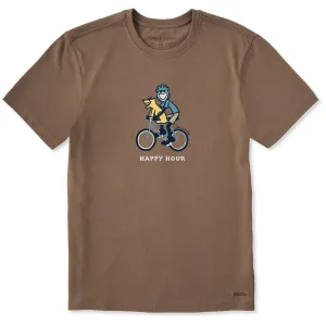 Men's Jake & Rocket Bike Happy Hour Short Sleeve Crusher Tee Luxury clothing Soft Knit