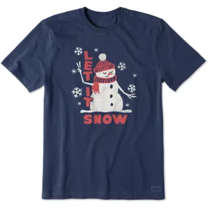 Men's Let it Snow Snowman Short Sleeve Crusher Tee Everyday apparel Urban Fashion Look