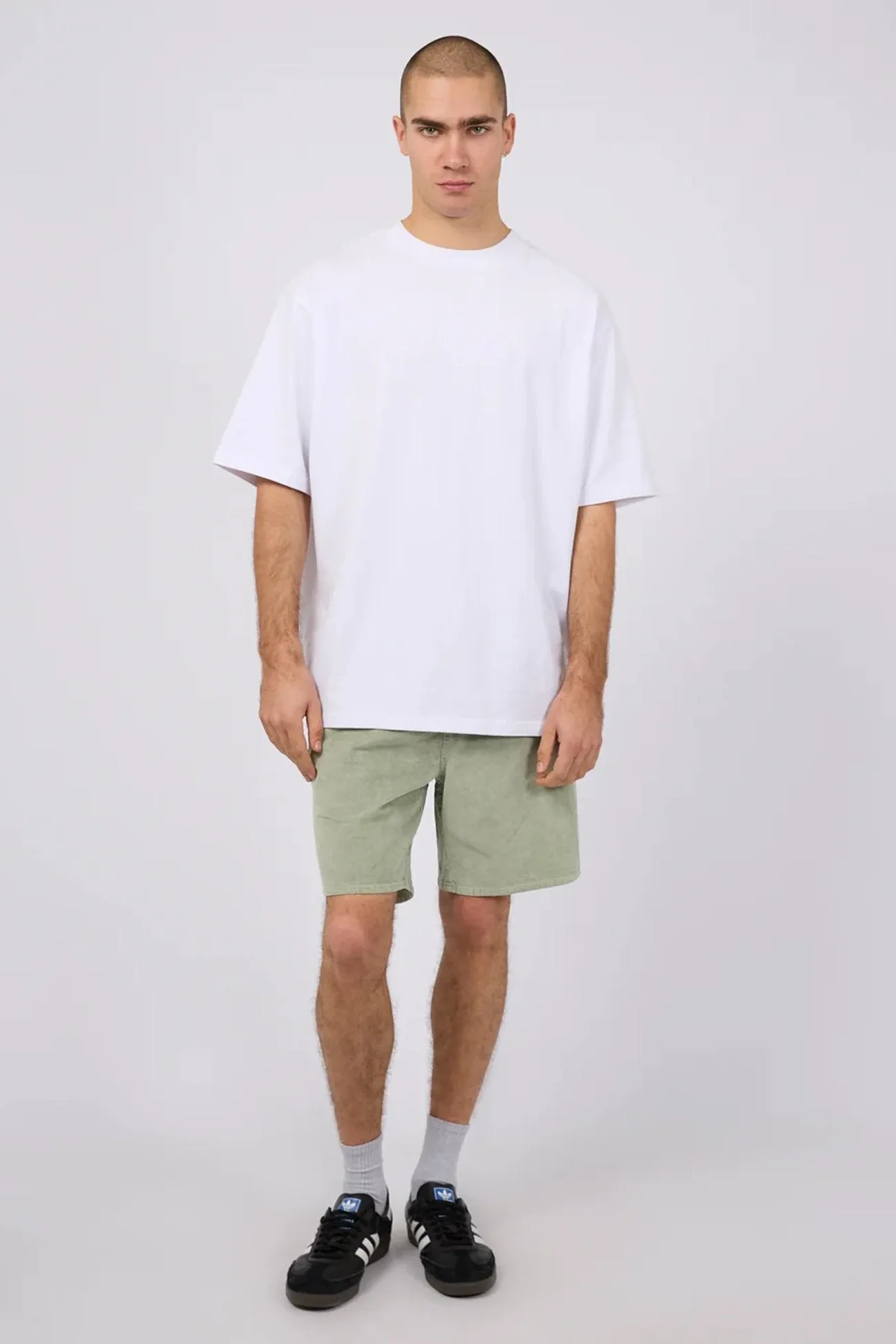 Cord Short Light Green denim material Stay Cool Wear