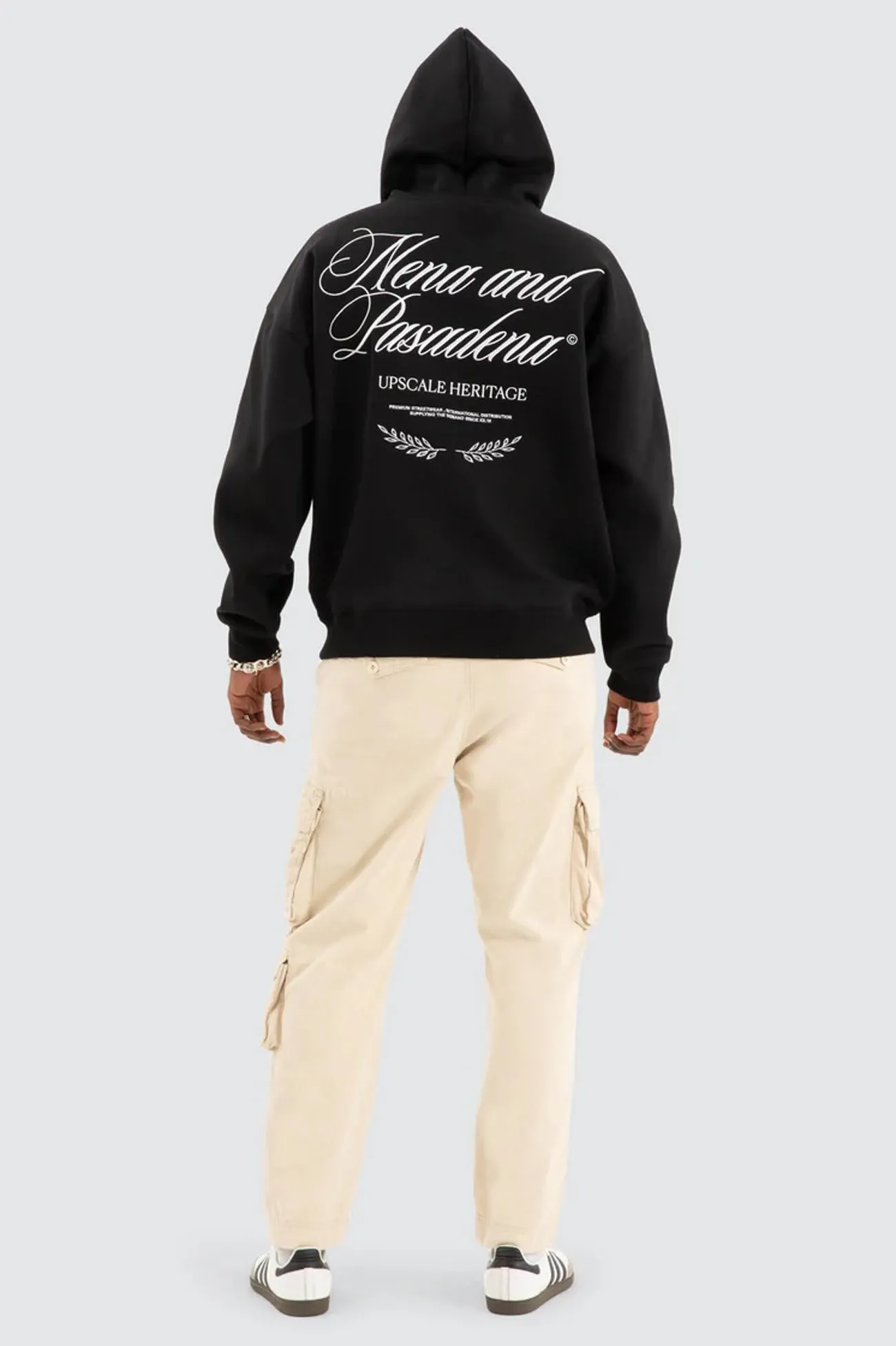 product family bonding Fashion Wearable Etiquette Box Fit Hoodie Jet Black