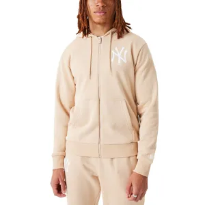 New Era New York Yankees League Essentials Full Zip Hoodie - Beige Comfy and Cozy Trendy