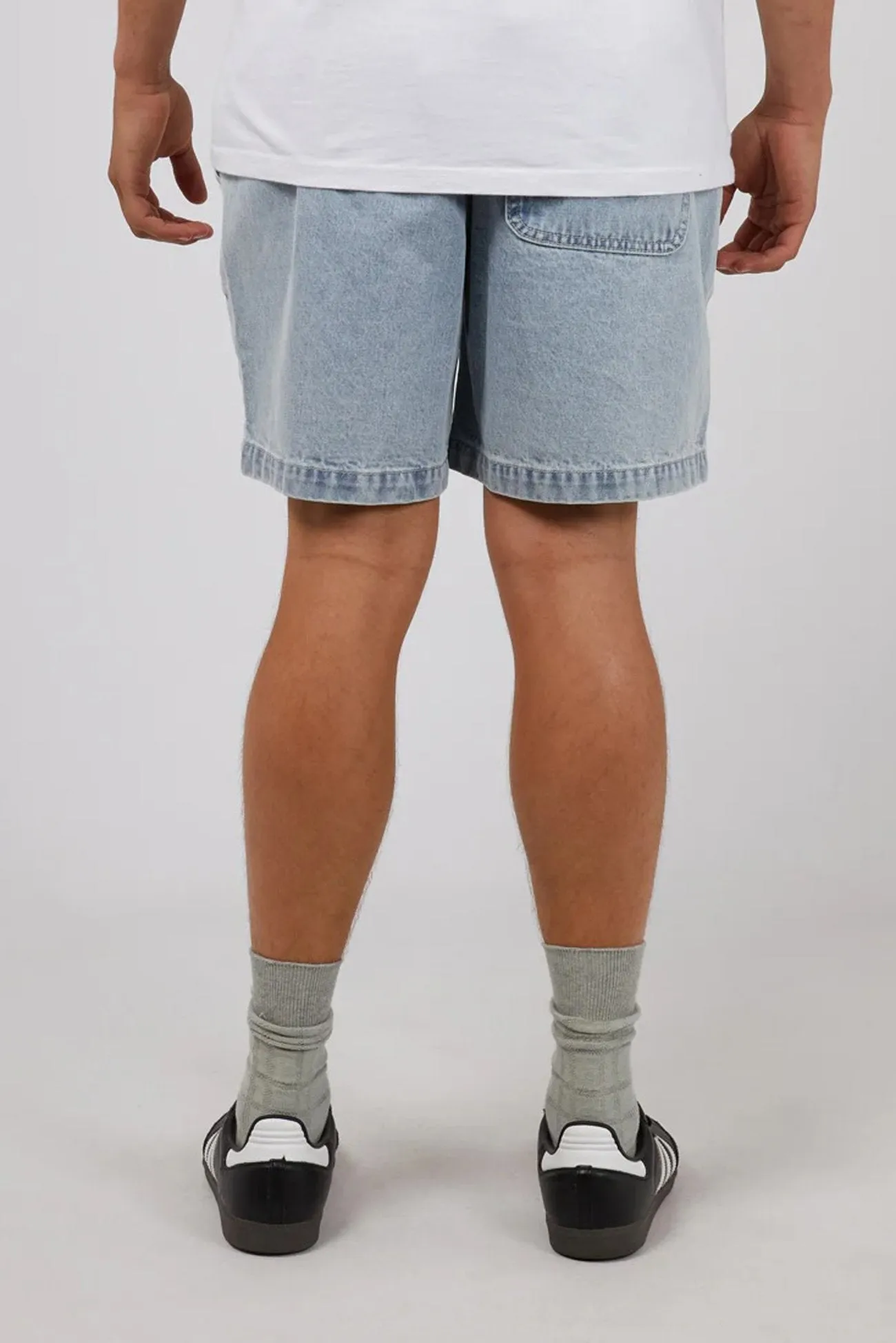 Rider Denim Short Bleach Blue Non Binding Leg Openings Double Layered Reinforcement