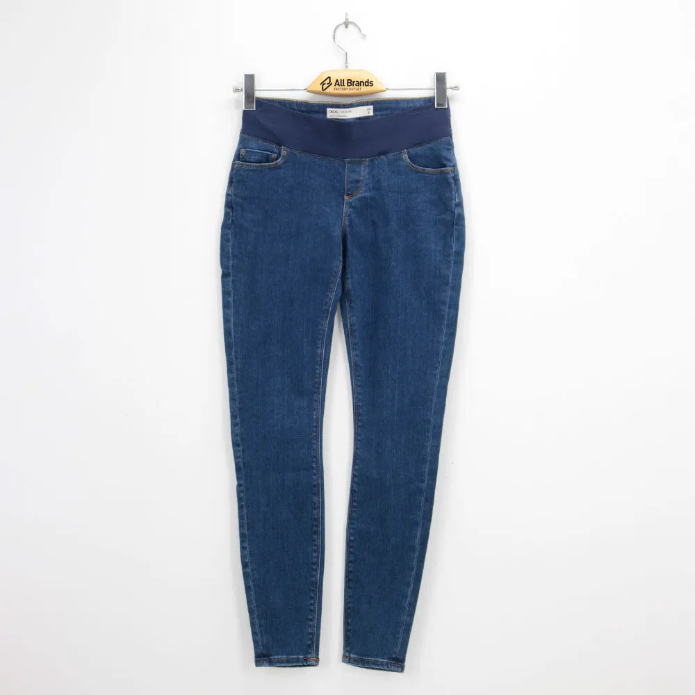 Basic Layers Women's Plain Solid Pregnant jeans,Blue