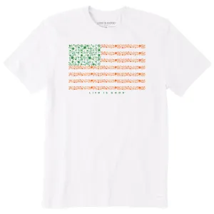 Minimal Layers Chill Comfort Men's Irish American Clover Flag Short Sleeve Crusher Tee