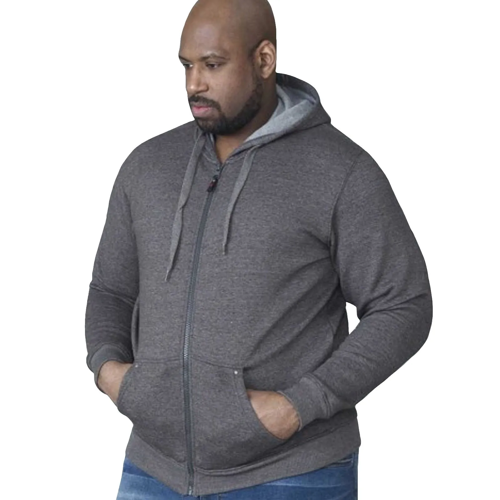 Tassel accents D555 Rockford Mens Cantor Big & Tall Kingsize Full Zip Hoodie