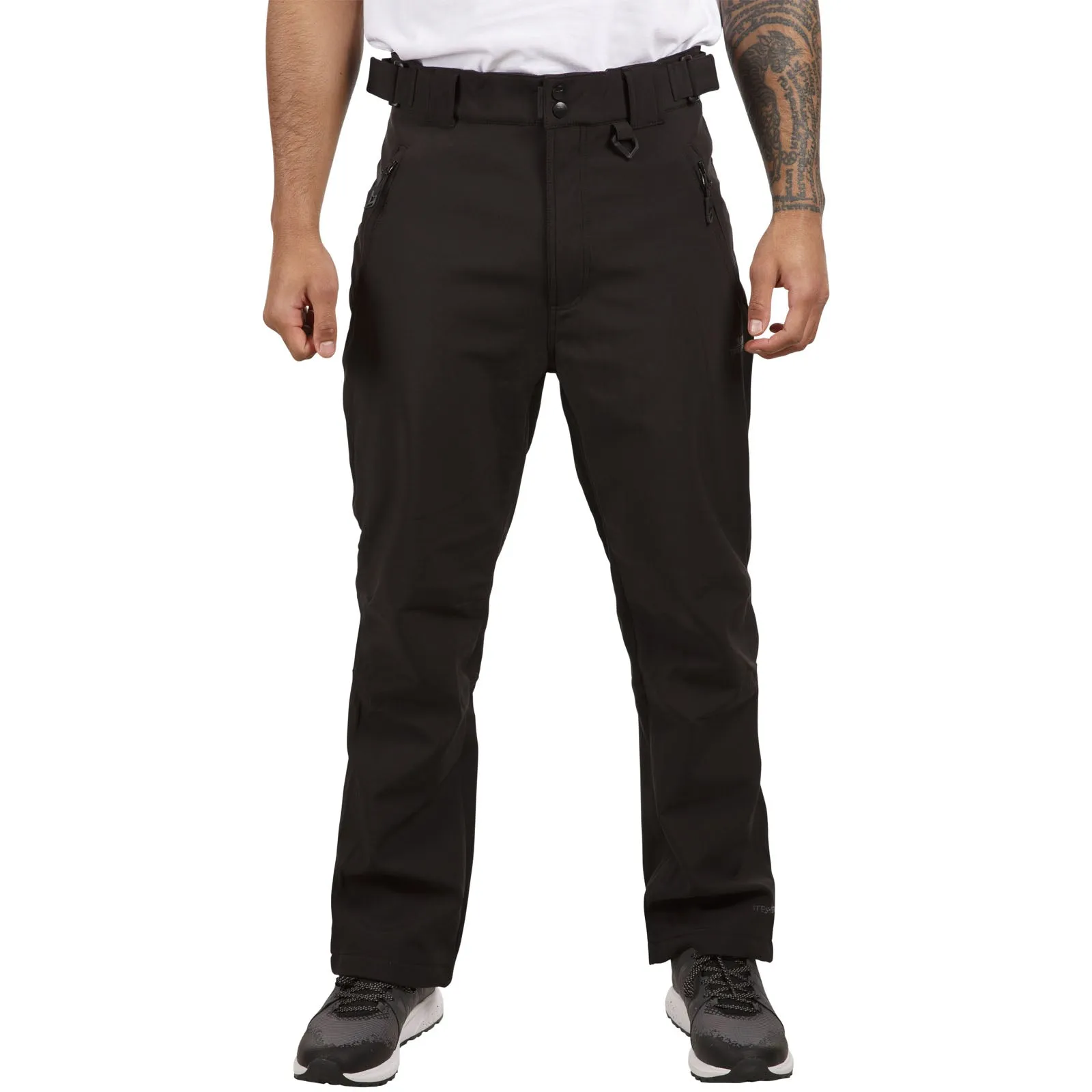 Cropped hem Trespass Hemic Softshell Trousers - Black X