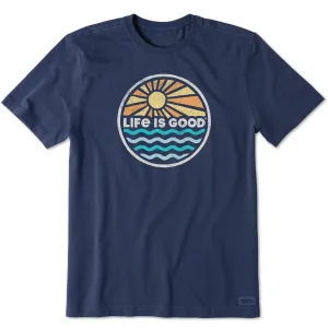 Men's Life is Good Sunset on the Water Short Sleeve Tee Classic Fit Sustainable Material Blend