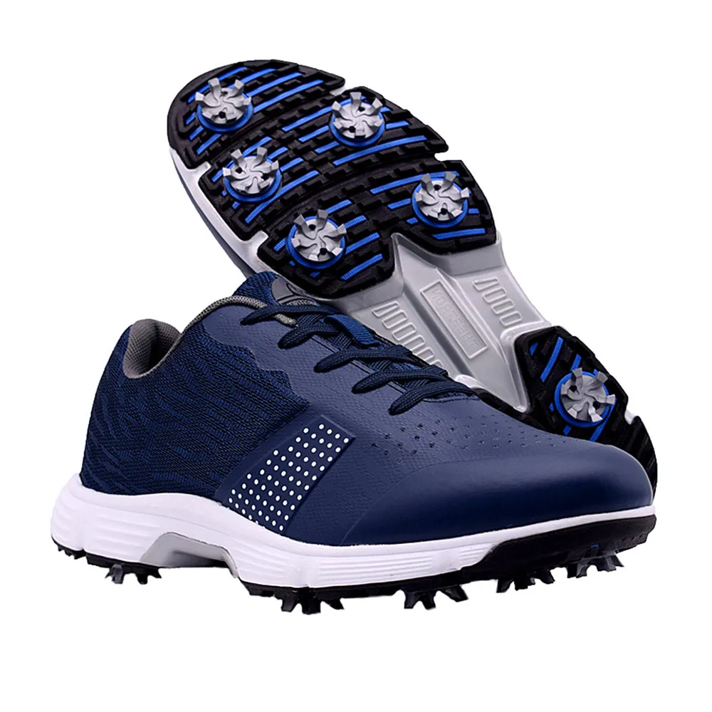 Ask Echo G615 Men's Professional Spikes Golf Shoes / Blue Day Wear Waterproof Design