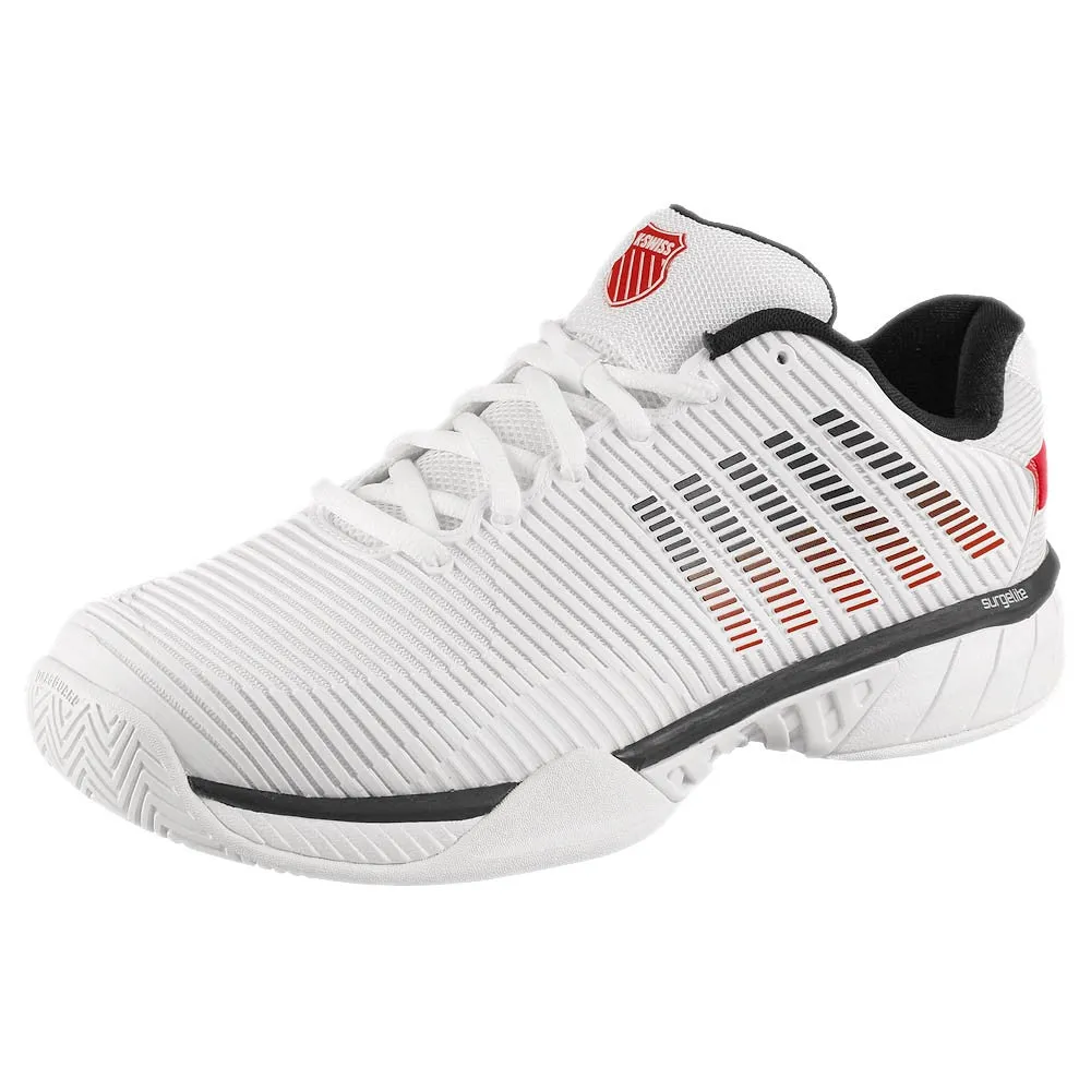 K-Swiss Men's Hypercourt Express 2 - 2E Width - White/Mars Red Flexible Midsole