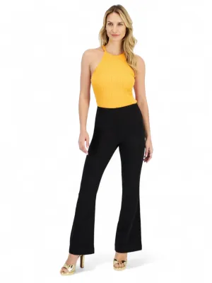 Modern Textured Women's Plain Jeans,Black