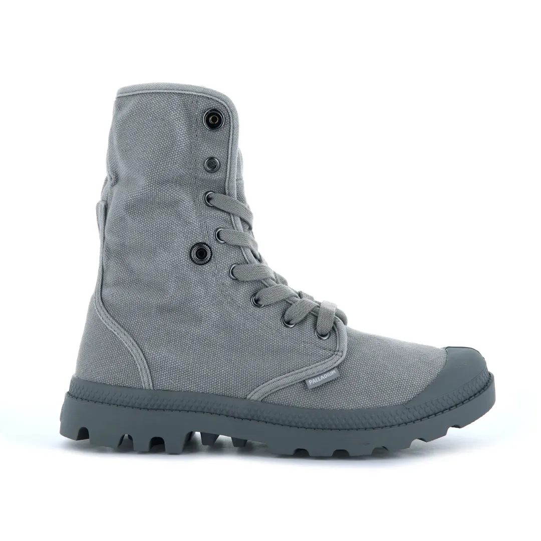 Women's Baggy Canvas Boot in Titanium from Palladium Seamless Comfort Morning Walk