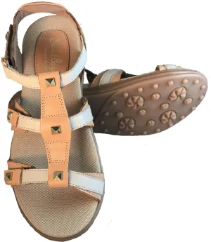 Sandbaggers: Women's Golf Sandals - Cece Sandal Rose & Ivory Padded Tongue