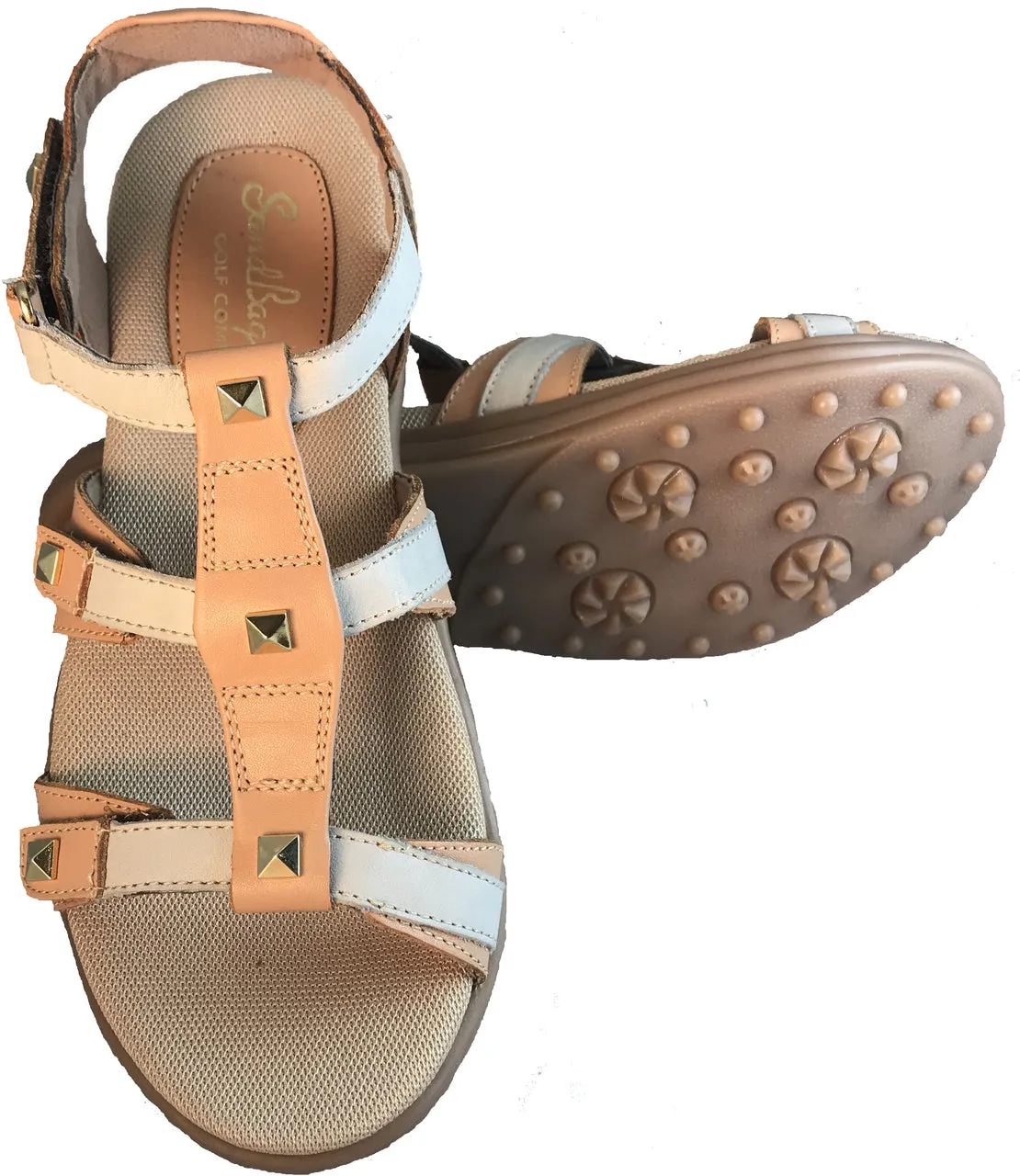 Comfortable Arch Elite Drive Sandbaggers: Women's Golf Sandals - Cece Sandal Rose & Ivory