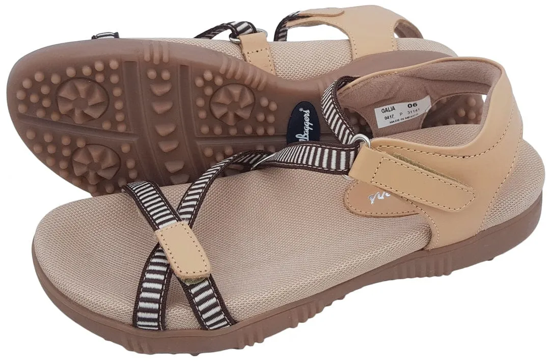 Sandbaggers: Women's Golf Sandals - Galia Tan Elite performance