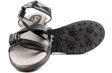 Sandbaggers: Women's Golf Sandals - Grace Black Stability Fit Sweat Control
