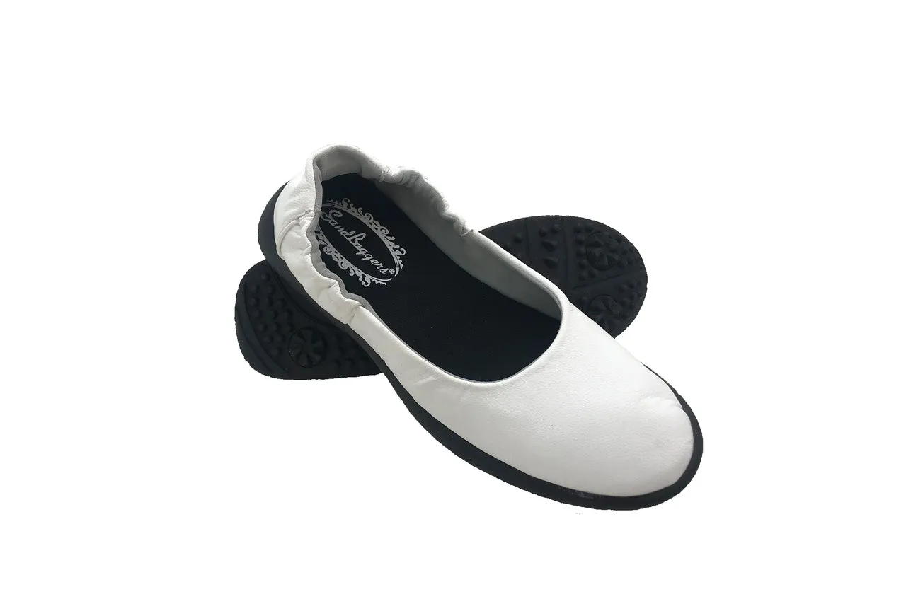 Sandbaggers: Women's Golf Shoes - Lyn Ballet White Fit Precision
