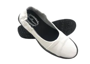 Sandbaggers: Women's Golf Shoes - Lynnsey Ballet White Stability Fit Comfort Breeze