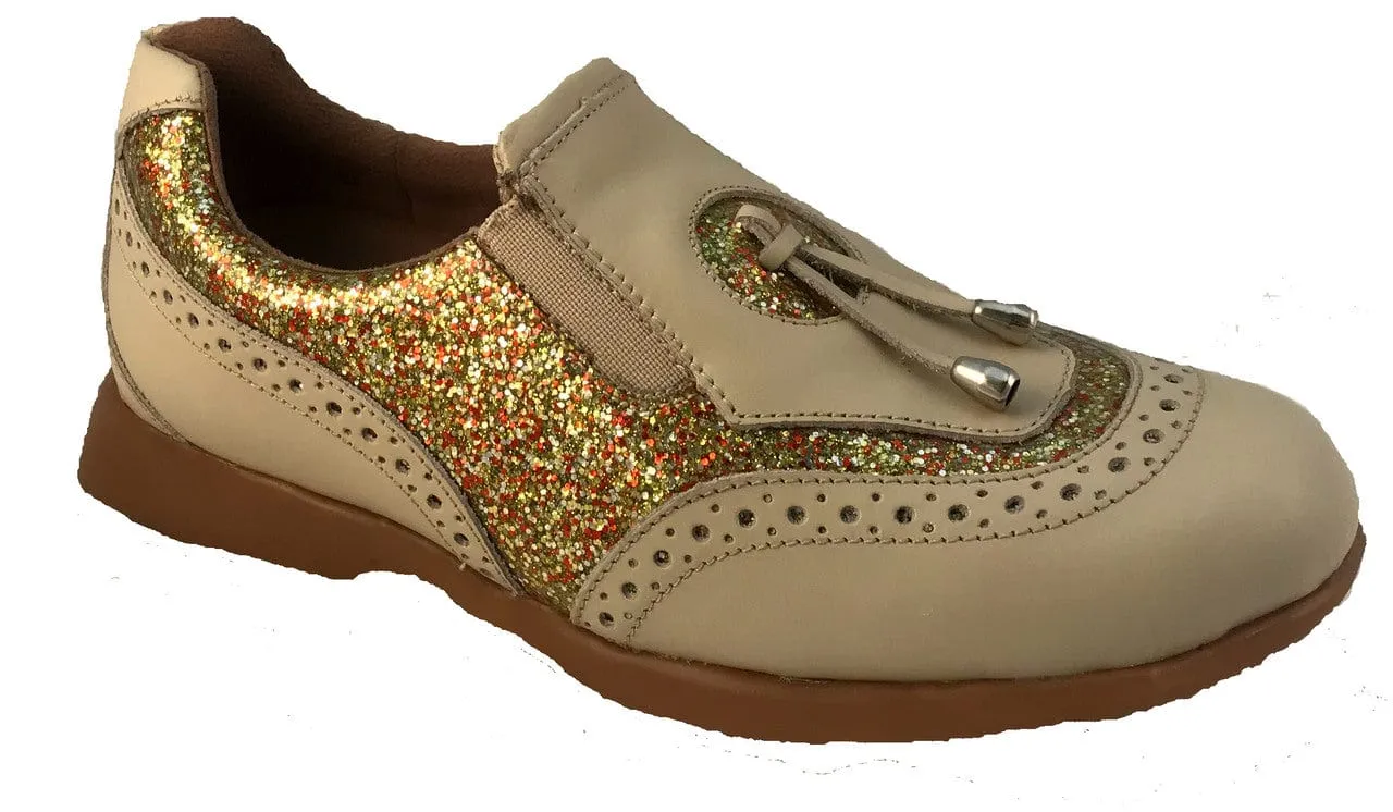 Sandbaggers: Women's Golf Shoes - Madison II Gold Sparkle Easy Pace All weather