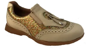 Total Comfort Sandbaggers: Women's Golf Shoes - Madison II Gold Sparkle