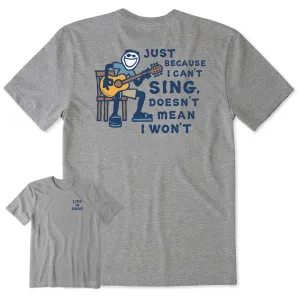 Men's Jake Can't Sing Guitar Short Sleeve Crusher Tee Cozy and Light Simple Chic