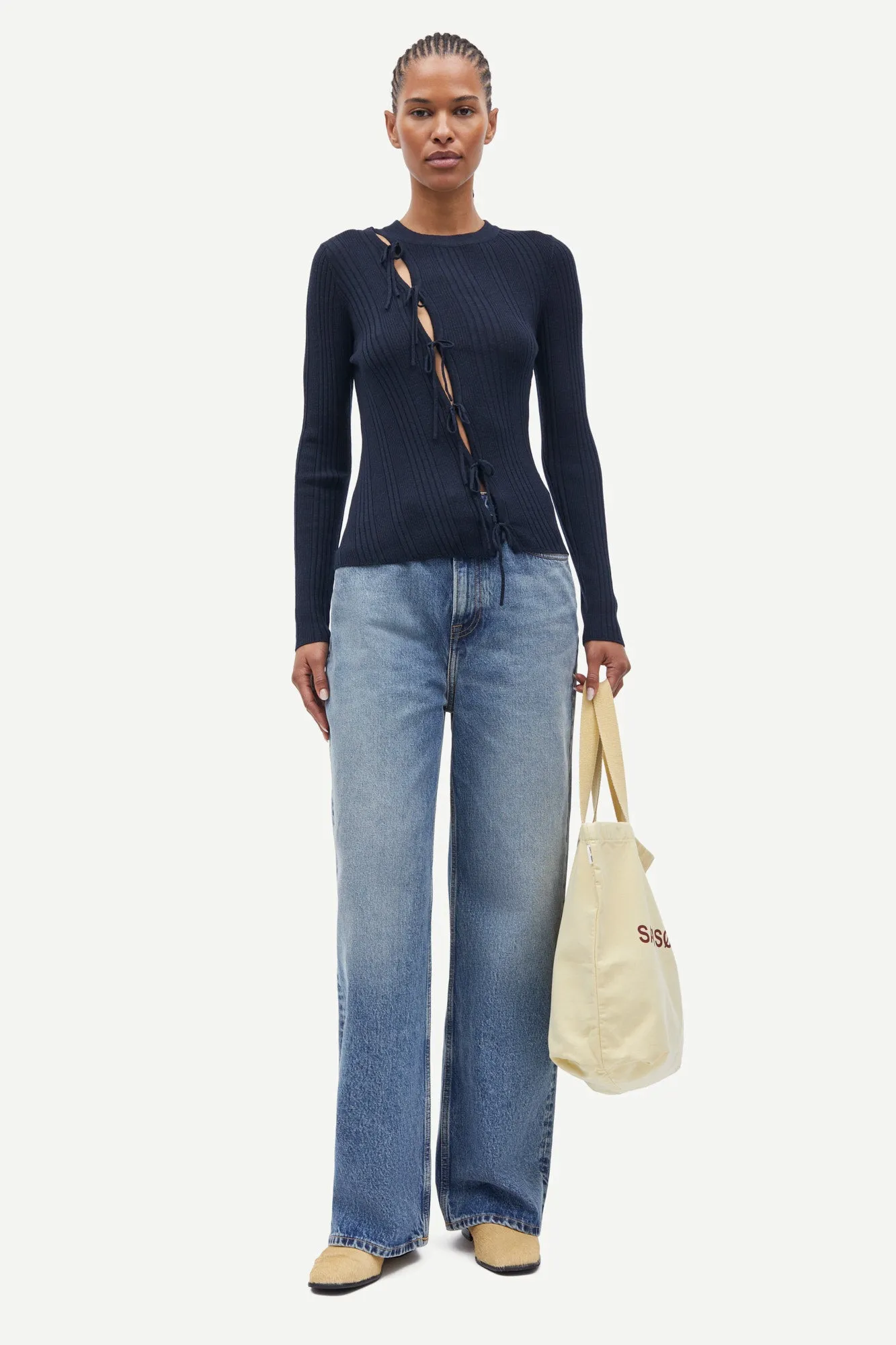 Vintage Inspired Weave Sashelly Jeans Morning Sky