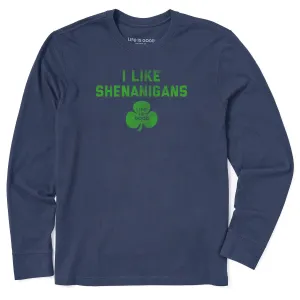 High Durability Weave Men's I Like Shenanigans Long Sleeve Crusher Tee
