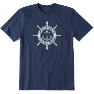 Casual Day Wear Men's Just Add Water Anchor Compass Short Sleeve Crusher Tee