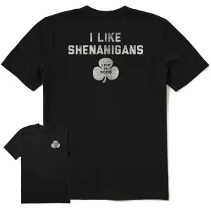 Breathable Wear Fit Cool and Comfortable Men's I Like Shenanigans Short Sleeve Crusher Tee