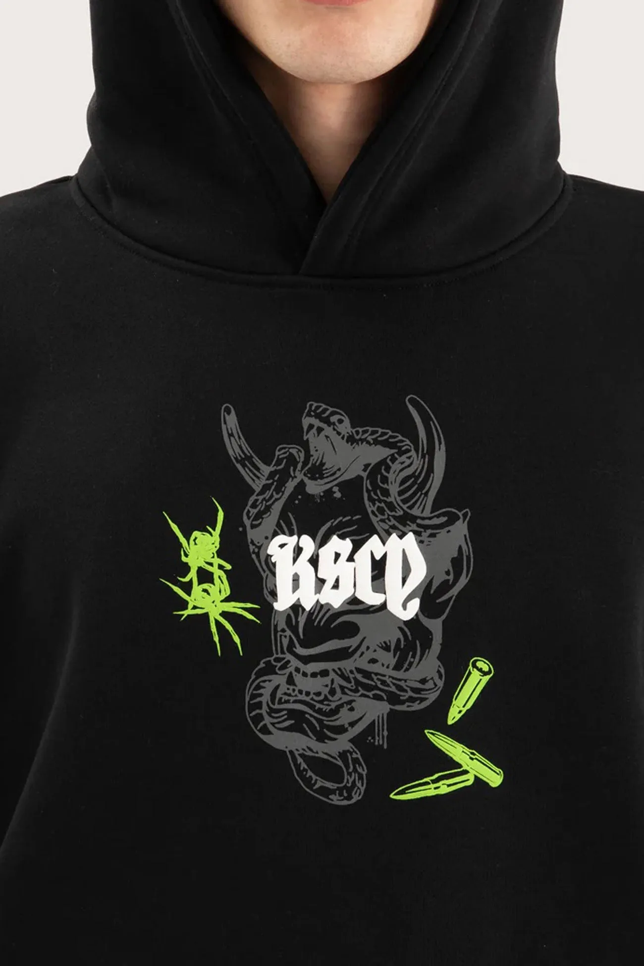 product marbled pattern Wither Oversized Hoodie Jet Black