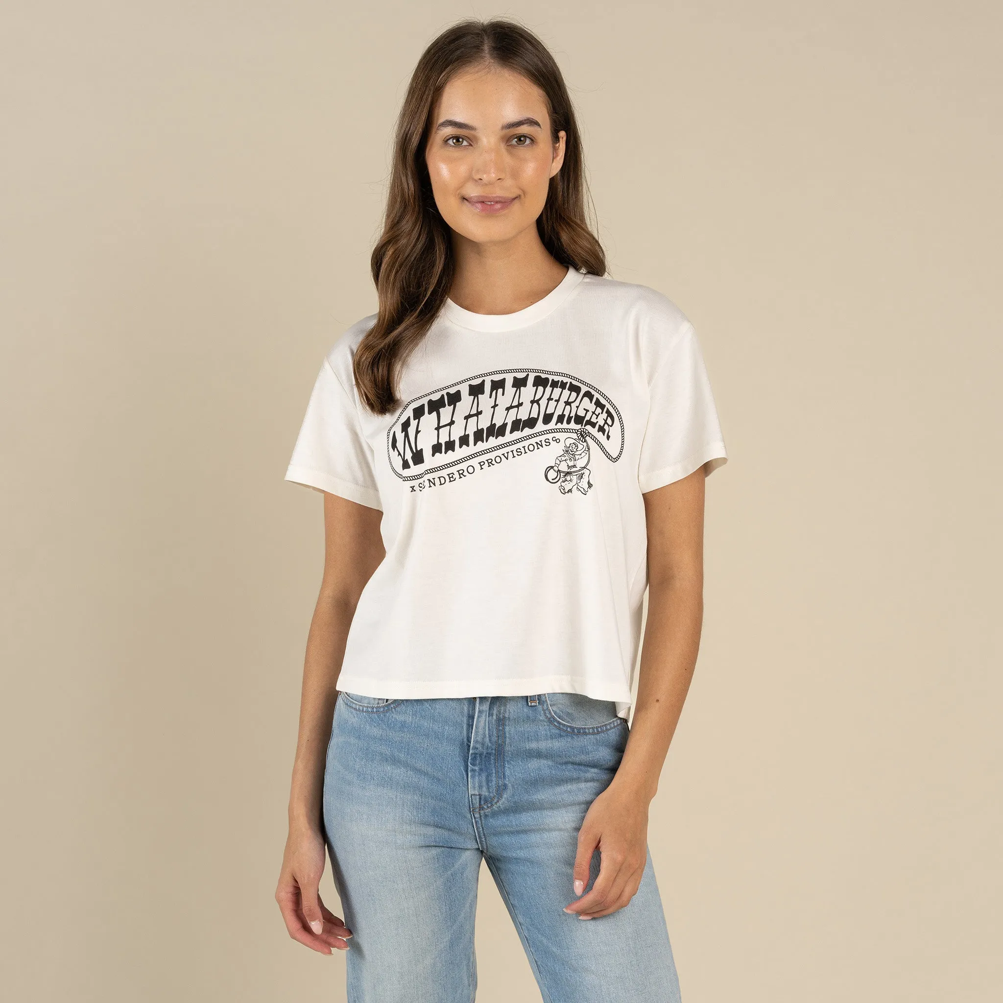 Sendero x Whataburger WhataRopin' Crop Tee Fun and Playful Breathable Active Wear