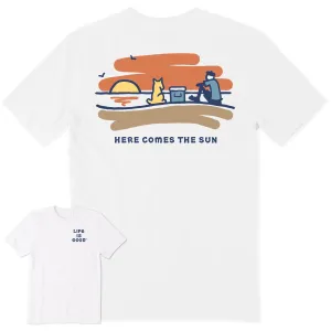 Breathable Wear Fit Wrinkle Resistant Texture Men's Jake Rocket Sunset Short Sleeve Crusher Tee