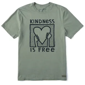 Men's Kindness is Free Heart Short Sleeve Tee UPF Rated Fabric