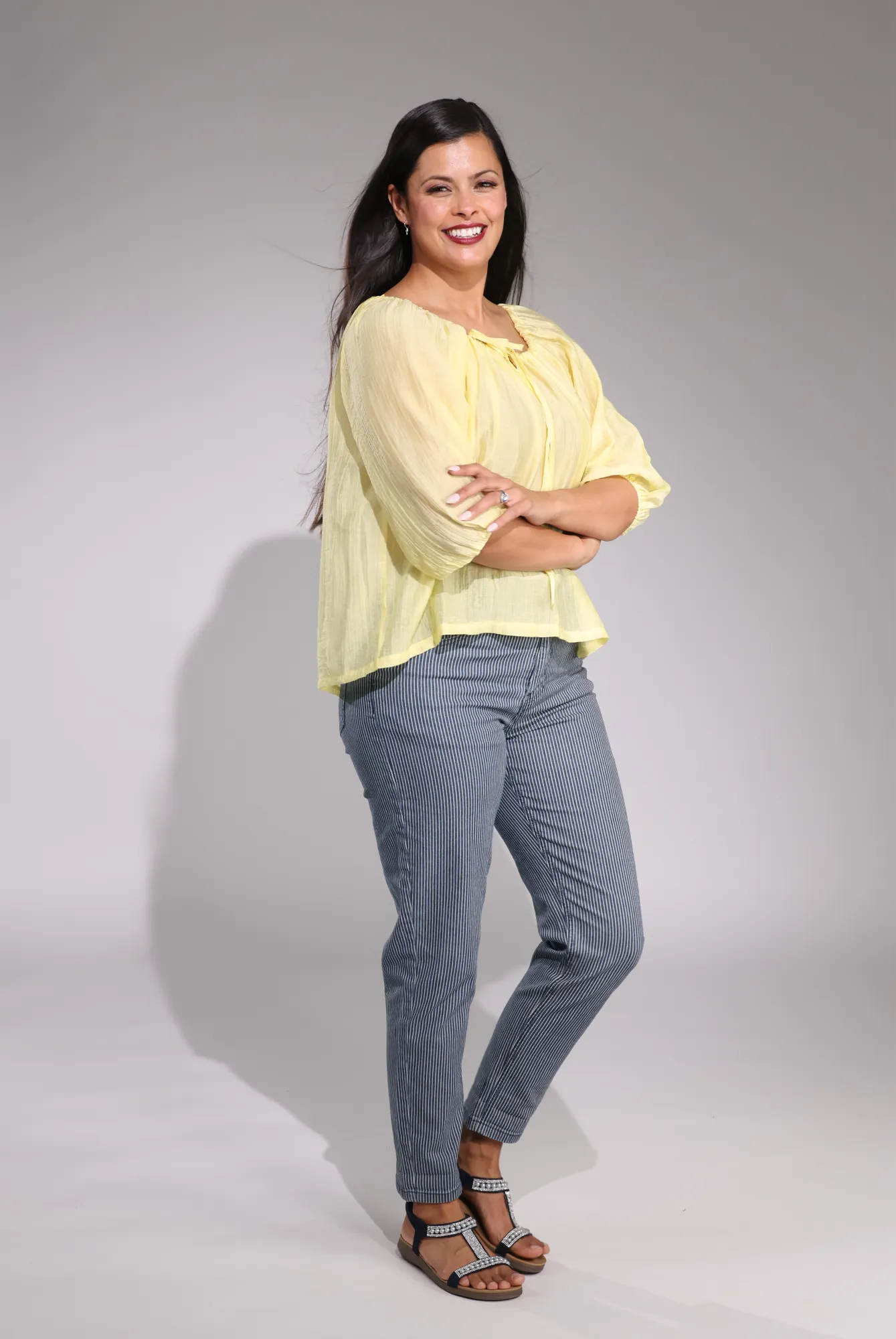 Capri Jeans | Mid Blue Stripe | 6892C1 Season Ready