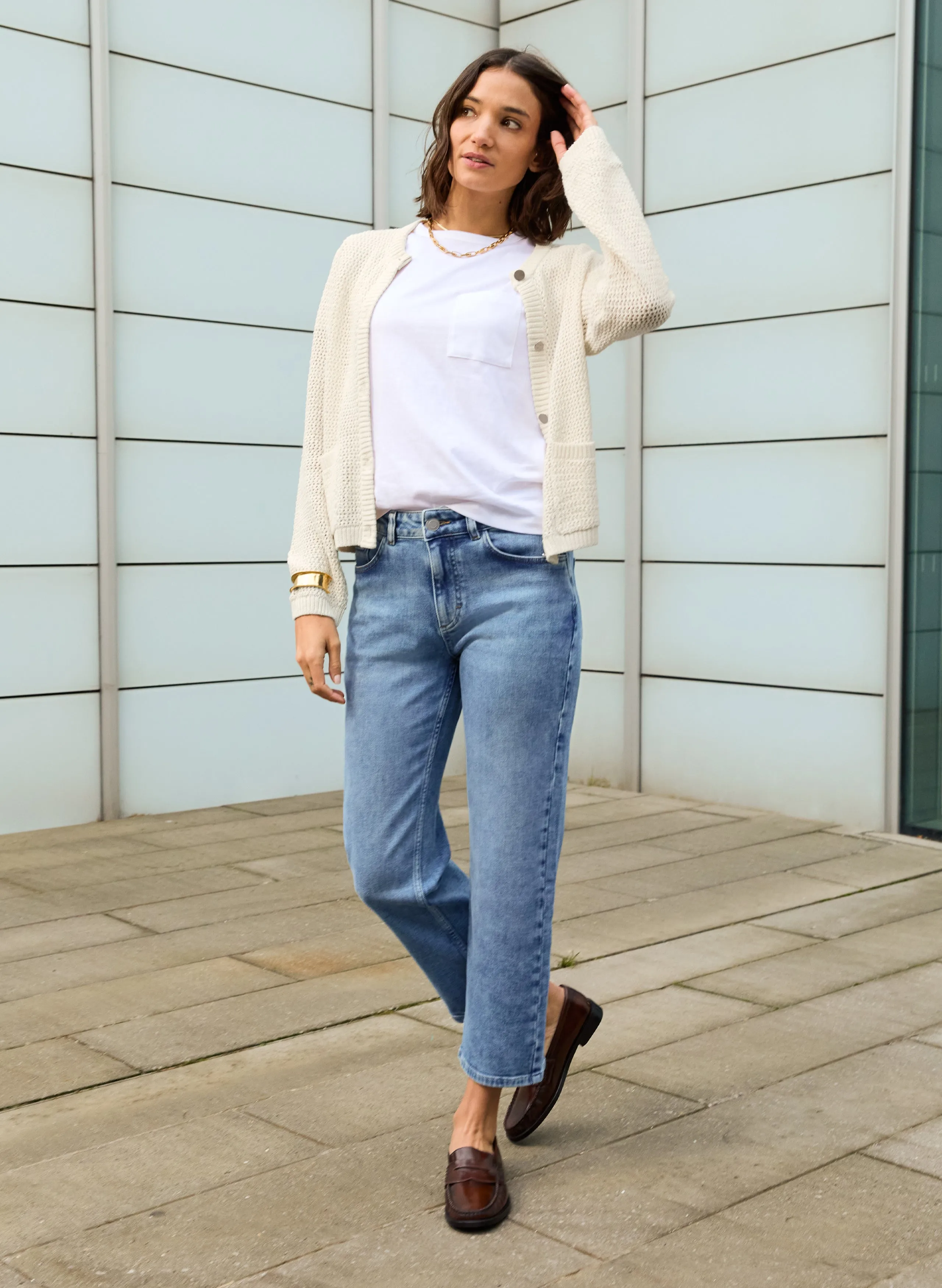 Casual Friday Picnic Style Nature Lover Night Out Everyday Holiday Vibes Nola Organic Cotton Stretch Crop Straight?Leg Jeans