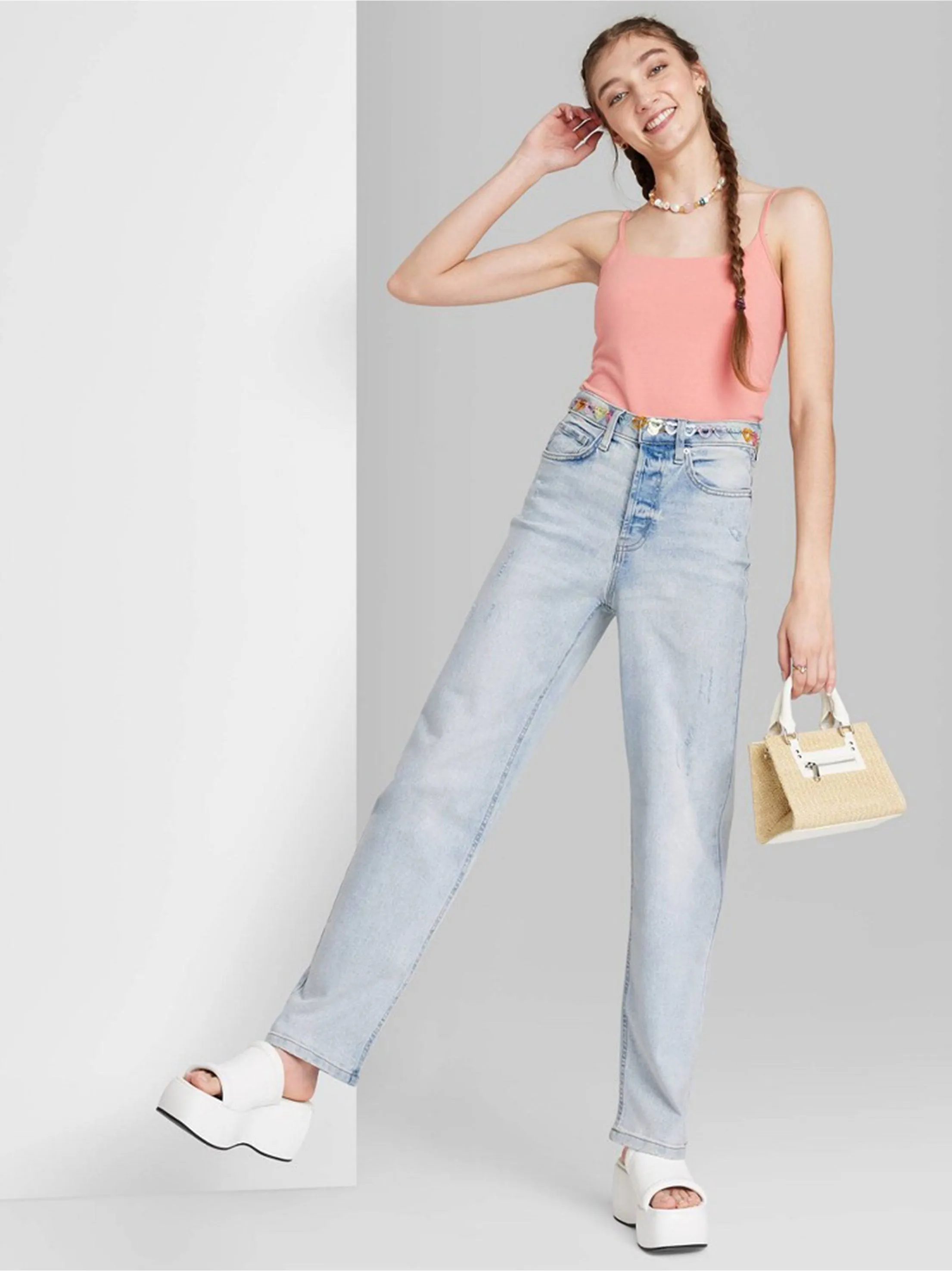 Women's Ripped Washed Jeans,Light Blue Smart Comfort