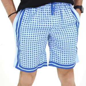 Easy Days Men's Elastic Waist Printed Short,Blue